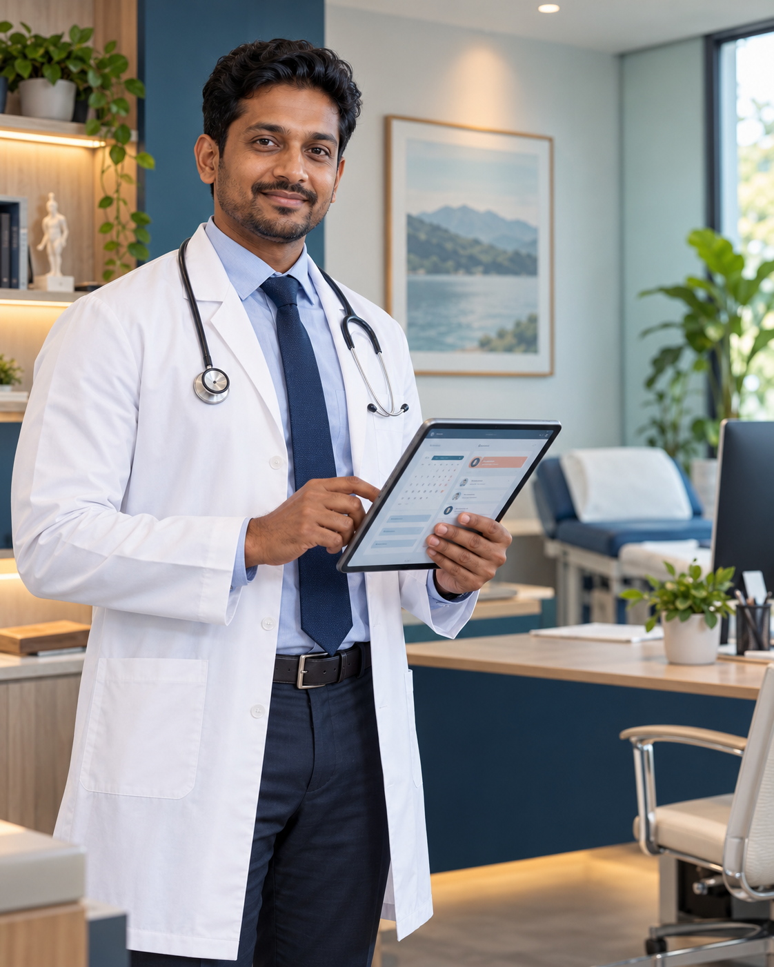 Sri Lankan doctor managing his digital clinic